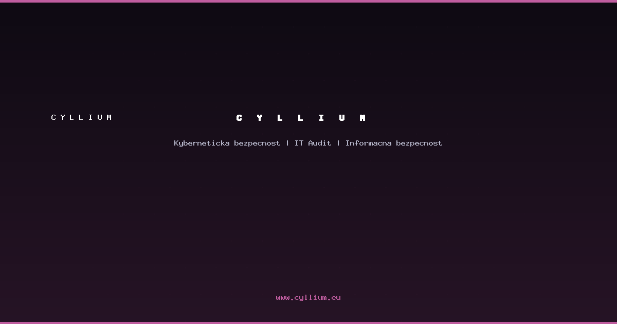 Cyllium Cod Analýza rizík KB: Návod podľa novej metodiky – Cyllium